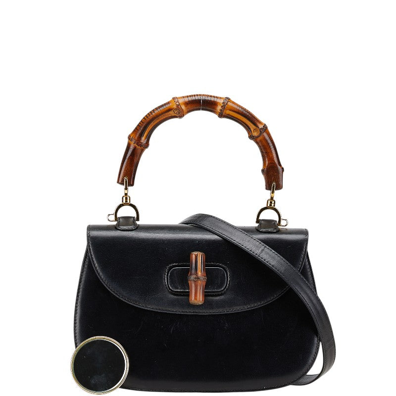 グッチ バンブー ハンドバッグ ショルダーバッグ 2WAY 000 46 ブラック レザー レディース GUCCI 【中古】