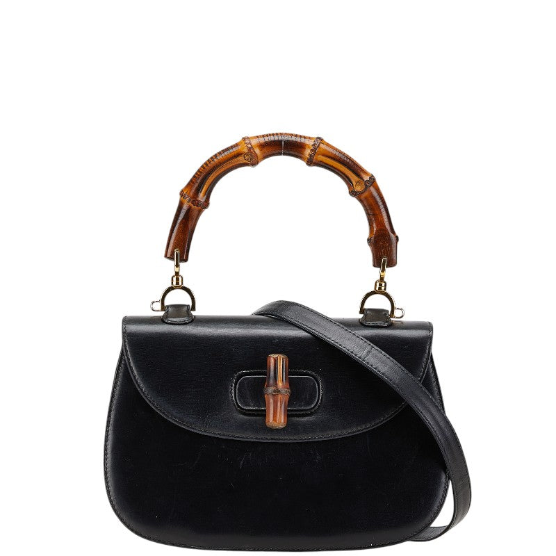 グッチ バンブー ハンドバッグ ショルダーバッグ 2WAY 000 46 ブラック レザー レディース GUCCI 【中古】