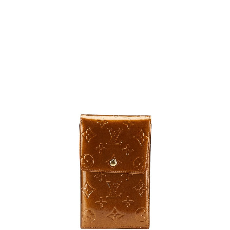 ルイ ヴィトン モノグラム ヴェルニ ウォーカー ポシェット M91154 ブロンズ ブラウン パテントレザー レザー レディース LOUIS VUITTON 【中古】