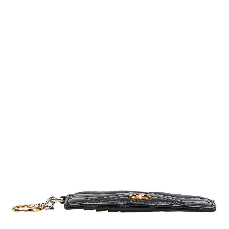 グッチ GGマーモント カードケース コインケース ブラック レザー レディース GUCCI 【中古】
