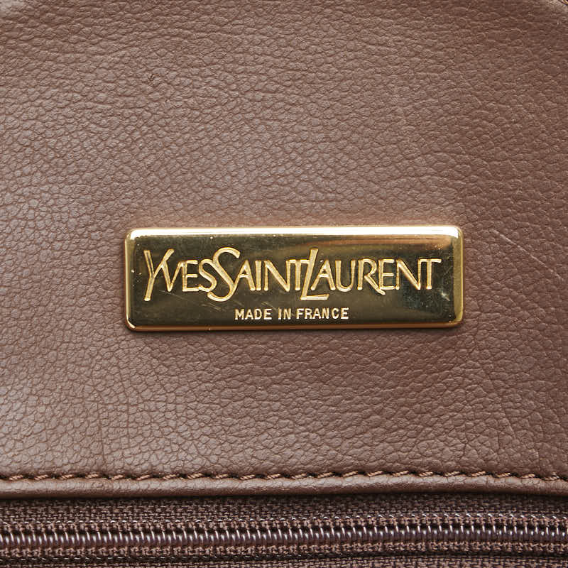 サンローラン Yカット ロゴ ハンドバッグ ショルダーバッグ 2WAY ブラウン レザー レディース SAINT LAURENT 【中古】