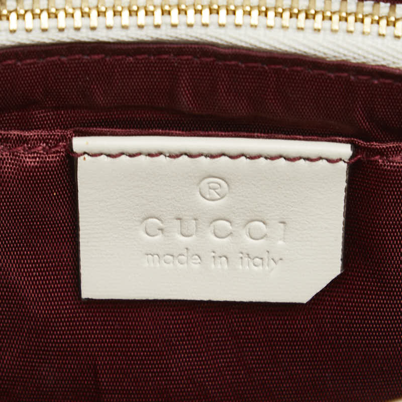 グッチ ズゥミ ショルダーバッグ 576388 ホワイト ゴールド シルバー レザー レディース GUCCI 【中古】