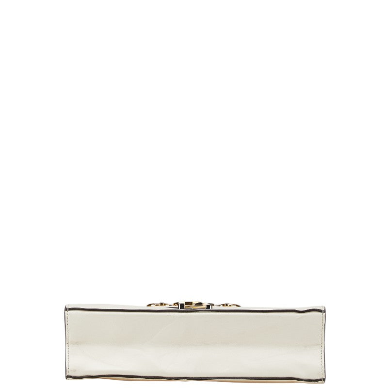 グッチ ズゥミ ショルダーバッグ 576388 ホワイト ゴールド シルバー レザー レディース GUCCI 【中古】