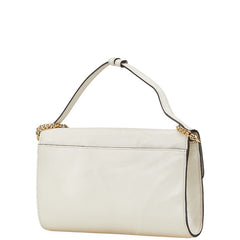 グッチ ズゥミ チェーン ショルダーバッグ ハンドバッグ 572375 ホワイト ゴールド シルバー レザー レディース GUCCI 【中古】