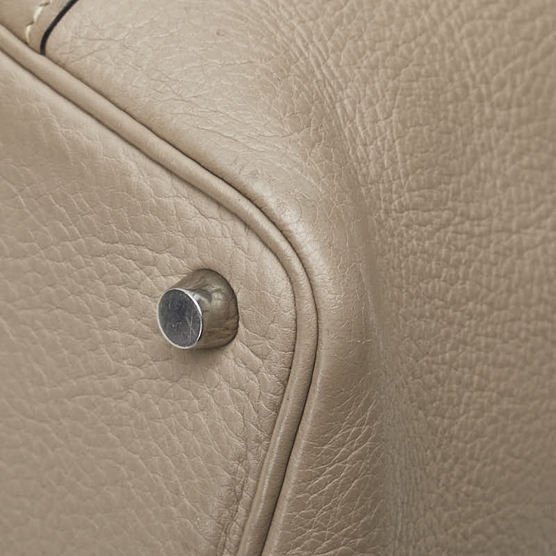 エルメス ピコタンPM ハンドバッグ エトゥープ グレー トリヨンクレマンス レディース HERMES 【中古】