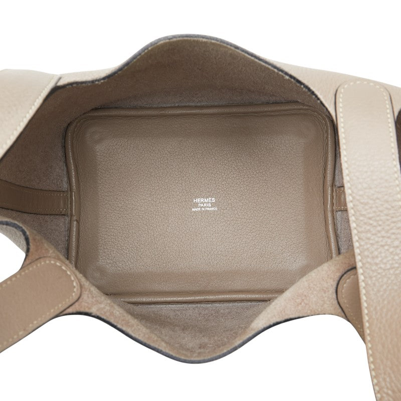 エルメス ピコタンPM ハンドバッグ エトゥープ グレー トリヨンクレマンス レディース HERMES 【中古】