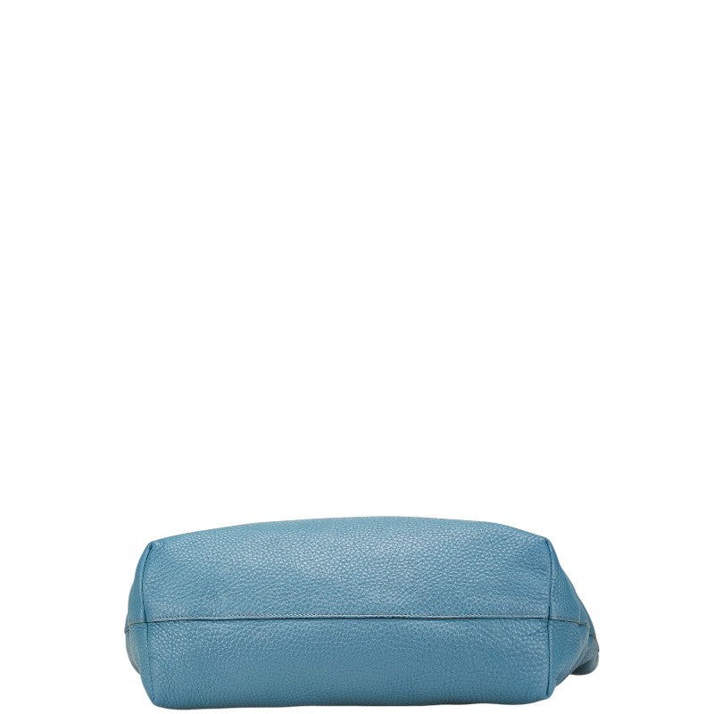 プラダ ロゴ金具 トートバッグ ショルダーバッグ 2WAY ブルー レザー レディース PRADA 【中古】