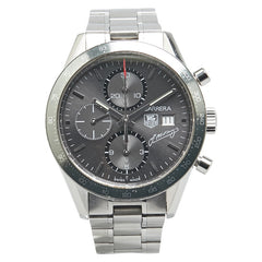 タグホイヤー カレラ JM ファンジオ 腕時計 CV201C 自動巻き グレー文字盤 ステンレススチール メンズ TAG HEUER 【中古】