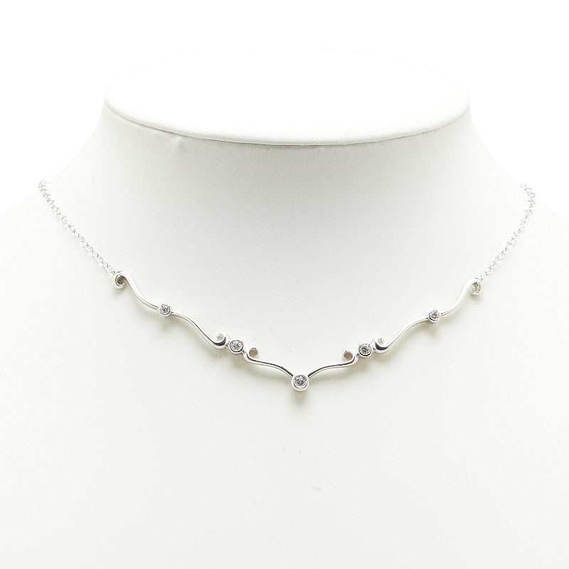 K18WG ホワイトゴールド ダイヤ0.50ct ネックレス レディース 【中古】