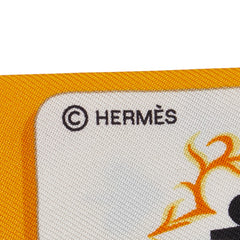 エルメス ツイリー Jeu De Cartes トランプ柄 スカーフ イエロー マルチカラー シルク レディース HERMES 【中古】