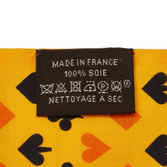 エルメス ツイリー Jeu De Cartes トランプ柄 スカーフ イエロー マルチカラー シルク レディース HERMES 【中古】