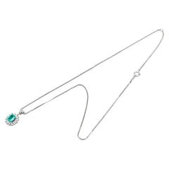 Pt900 プラチナ Pt850 プラチナ エメラルド1.305ct ダイヤ0.83ct ペンダントネックレス レディース 【中古】