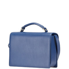 サンローラン ミディアム ベルシャス ハンドバッグ ショルダーバッグ 2WAY ブルー シルバー レザー レディース SAINT LAURENT 【中古】