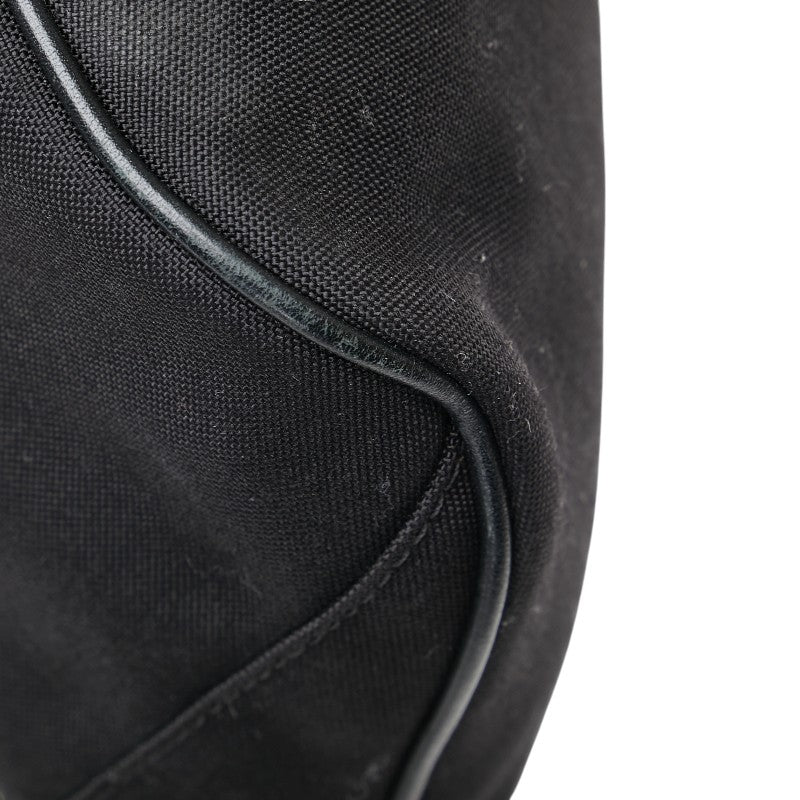 ヴァレンティノ Vロゴ ボディバッグ ベルトバッグ ブラック キャンバス レザー レディース VALENTINO 【中古】