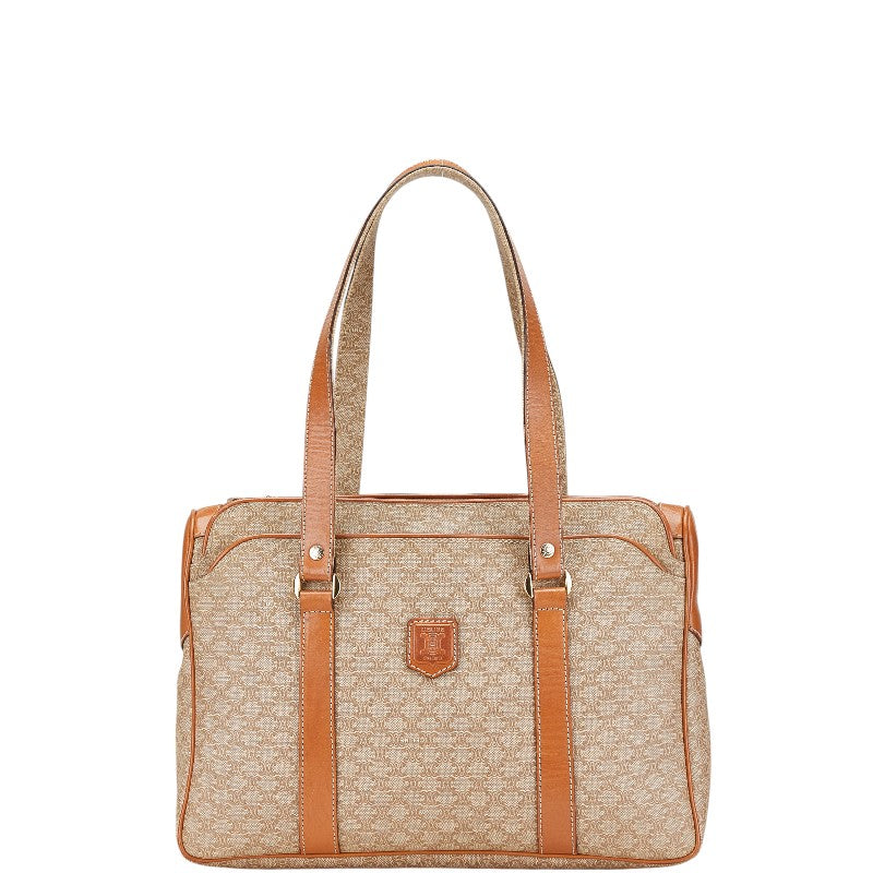 セリーヌ マカダム ハンドバッグ トートバッグ ベージュ ブラウン PVC レザー レディース CELINE 【中古】