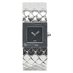 シャネル マトラッセ 腕時計 クオーツ ブラック文字盤 ステンレススチール レディース CHANEL 【中古】