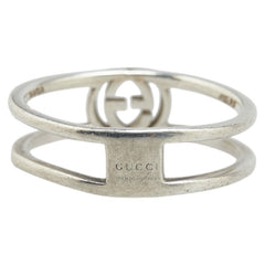グッチ インターロッキングG リング 指輪 SV925 シルバー メンズ GUCCI 【中古】