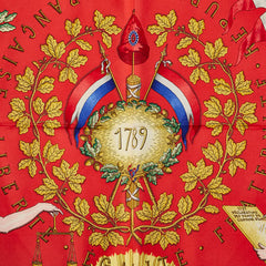 エルメス カレ90 1789 LIBERTE EGALITE FRATERNITE REPUBLIQUE FRANCAISE 1789年フランス革命を記念して スカーフ ブルー マルチカラー シルク レディース HERMES 【中古】