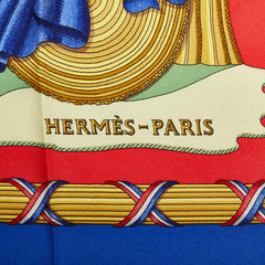 エルメス カレ90 1789 LIBERTE EGALITE FRATERNITE REPUBLIQUE FRANCAISE 1789年フランス革命を記念して スカーフ ブルー マルチカラー シルク レディース HERMES 【中古】
