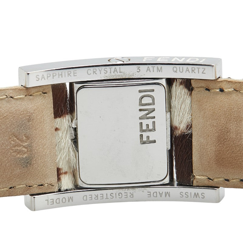 フェンディ REGISTERED MODEL ジャイロ 腕時計 クオーツ レッド文字盤 ステンレススチール ハラコ レディース FENDI 【中古】