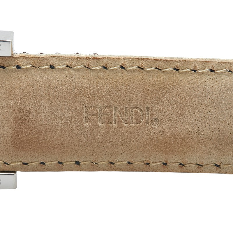 フェンディ REGISTERED MODEL ジャイロ 腕時計 クオーツ レッド文字盤 ステンレススチール ハラコ レディース FENDI 【中古】