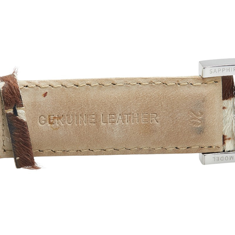 フェンディ REGISTERED MODEL ジャイロ 腕時計 クオーツ レッド文字盤 ステンレススチール ハラコ レディース FENDI 【中古】