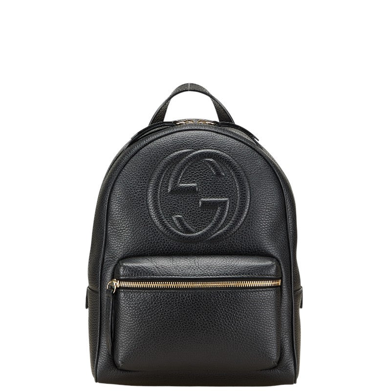 グッチ インターロッキングG ソーホー リュック バックパック 536192 ブラック レザー レディース GUCCI 【中古】