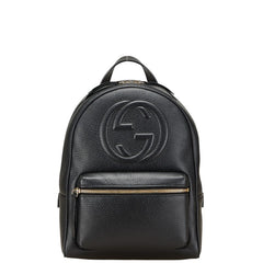 グッチ インターロッキングG ソーホー リュック バックパック 536192 ブラック レザー レディース GUCCI 【中古】