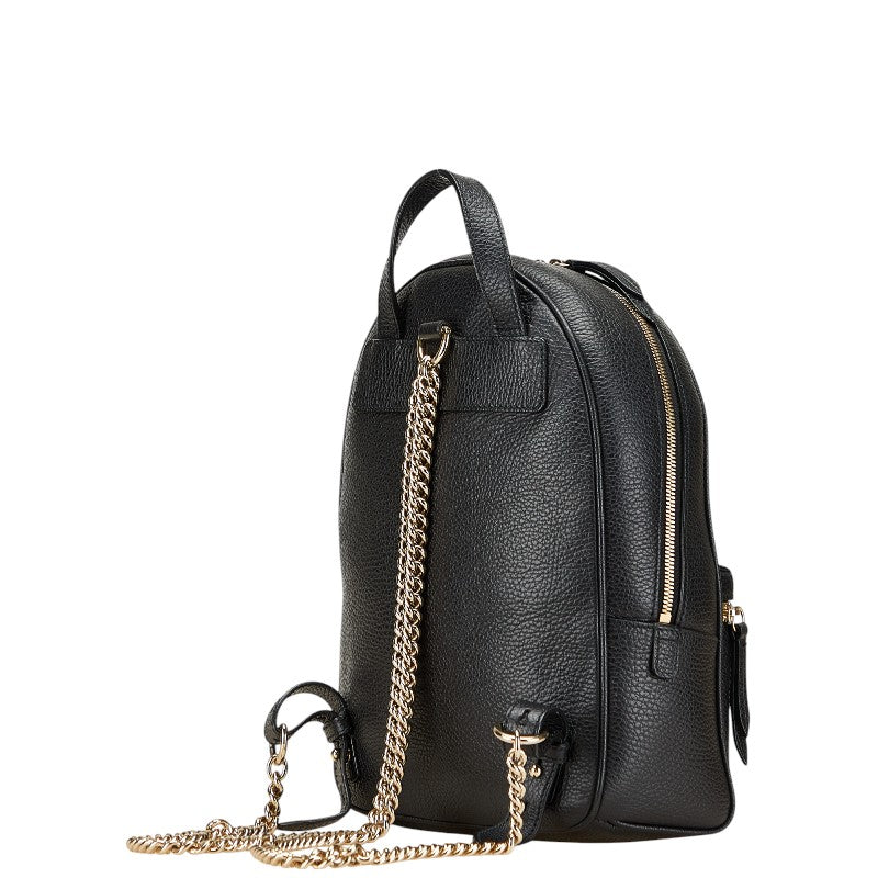 グッチ インターロッキングG ソーホー リュック バックパック 536192 ブラック レザー レディース GUCCI 【中古】