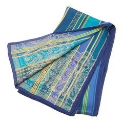 ディオール ペイズリー スカーフ ショール ネイビー マルチカラー シルク レディース Dior 【中古】