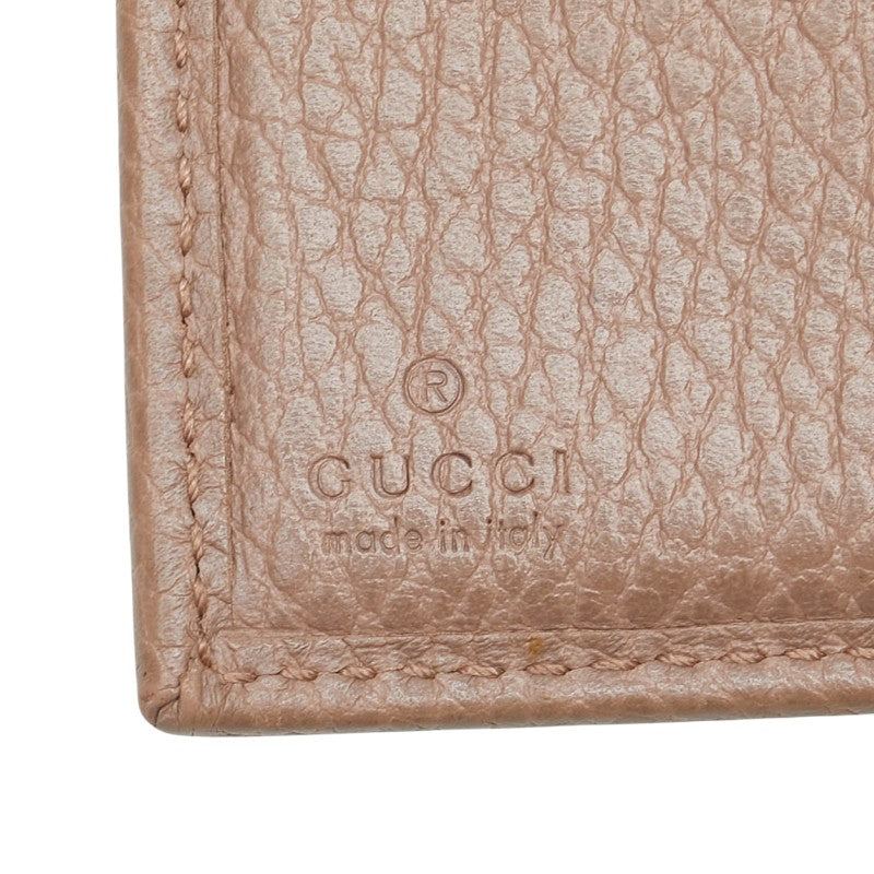 グッチ GGマーモント 三つ折り財布 コンパクトウォレット 474746 ベージュ レザー レディース GUCCI 【中古】