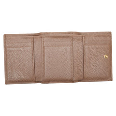 グッチ GGマーモント 三つ折り財布 コンパクトウォレット 474746 ベージュ レザー レディース GUCCI 【中古】