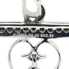 フラワー ペンダントトップ シルバー ブラック K18WG ホワイトゴールド レディース 【中古】