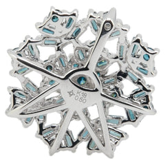 ペンダントトップ シルバー ブルー K18WG ホワイトゴールド レディース 【中古】