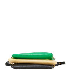 マルニ ハンドバッグ ショルダーバッグ グリーン ブラック イエロー レザー レディース MARNI 【中古】