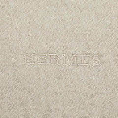 エルメス マフラー グレージュ ベージュ カシミヤ レディース HERMES 【中古】