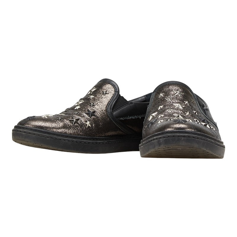 ジミーチュウ スタースタッズ スリッポン スニーカー サイズ：42 ブラック レザー ラバー メンズ JIMMY CHOO 【中古】