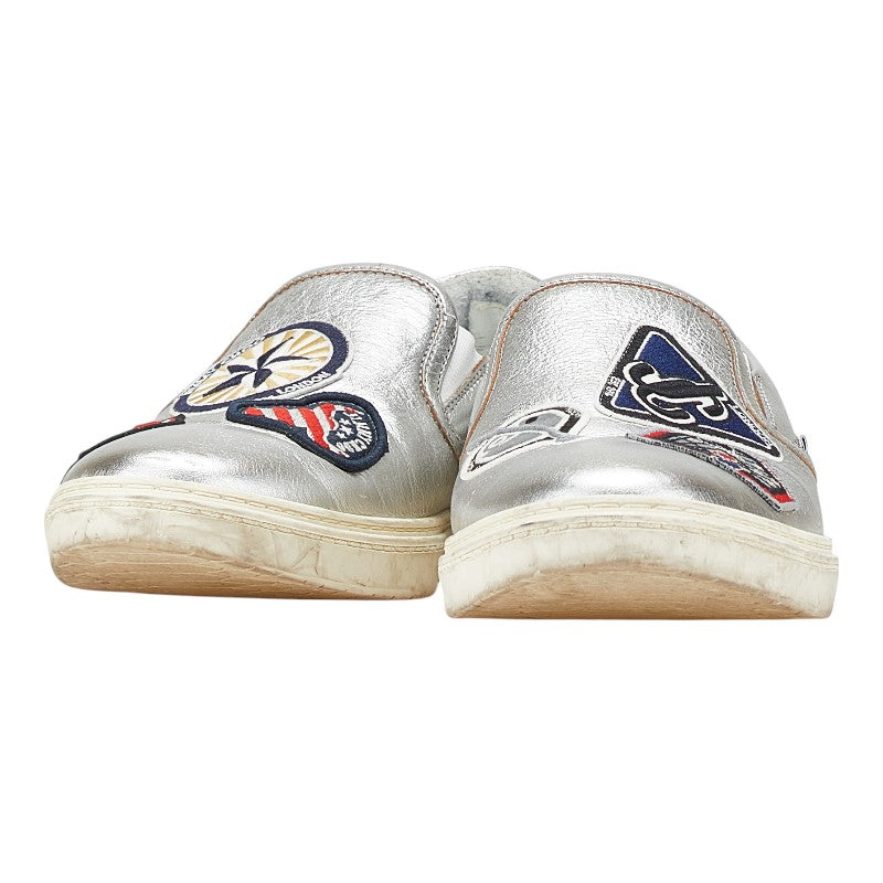 ジミーチュウ ワッペン スタースタッズ スリッポン スニーカー サイズ：42 シルバー マルチカラー レザー ラバー メンズ JIMMY CHOO 【中古】