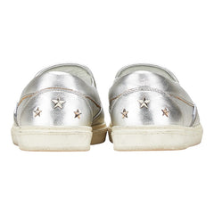 ジミーチュウ ワッペン スタースタッズ スリッポン スニーカー サイズ：42 シルバー マルチカラー レザー ラバー メンズ JIMMY CHOO 【中古】