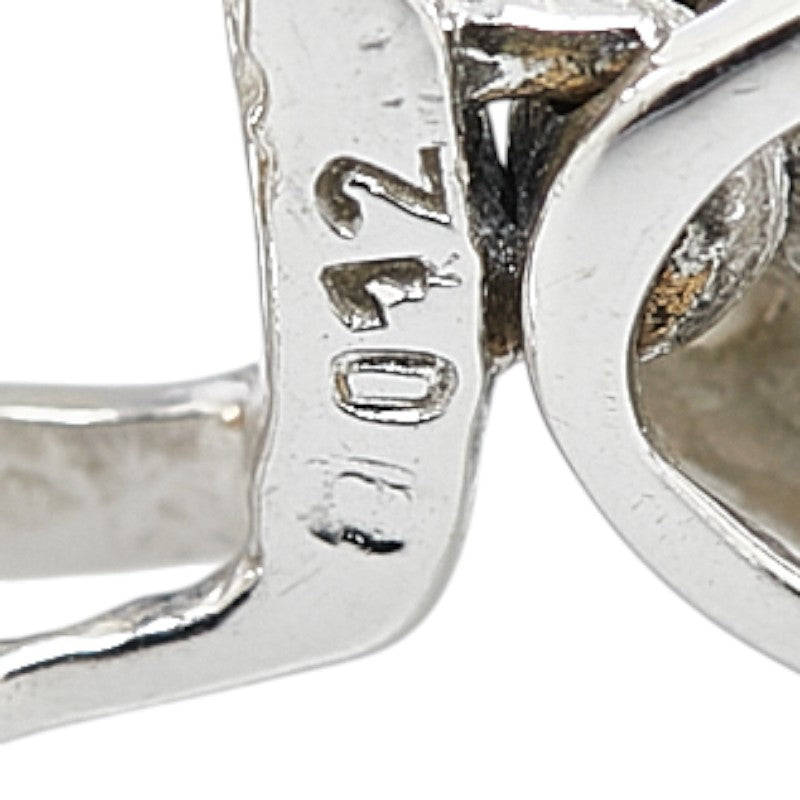 K18WG ホワイトゴールド ダイヤ0.12ct ハート モチーフ ペンダントトップ レディース 【中古】