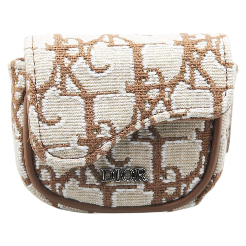 ディオール × カクタスジャック エアポッズケース ベージュ ブラウン キャンバス レディース Dior 【中古】
