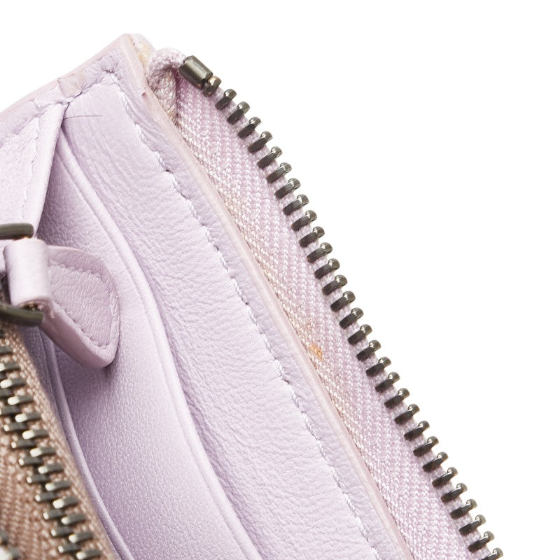 ボッテガヴェネタ イントレチャート 長財布 L字ファスナー パープル レザー レディース BOTTEGAVENETA 【中古】