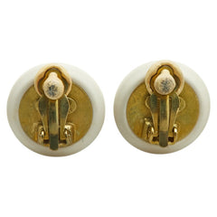 シャネル ヴィンテージ ココマーク イヤリング ホワイト ゴールド メッキ 樹脂系 レディース CHANEL 【中古】