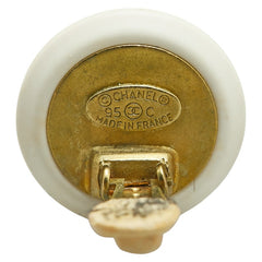 シャネル ヴィンテージ ココマーク イヤリング ホワイト ゴールド メッキ 樹脂系 レディース CHANEL 【中古】