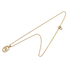 ディオール CDロゴ ラインストーン オーバル サークル ネックレス ゴールド メッキ レディース Dior 【中古】