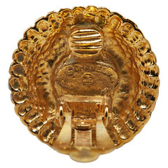 シャネル ラウンド ストーン イヤリング ゴールド ネイビー メッキ レディース CHANEL 【中古】