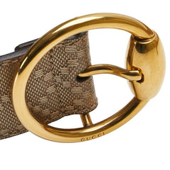 グッチ ディアマンテ ベルト 80/32 ベージュ ゴールド レザー メンズ GUCCI 【中古】