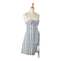 オフホワイト タータンチェック ワンピース ドレス サイズ：38 ホワイト マルチカラー コットン レディース OFF-WHITE 【中古】