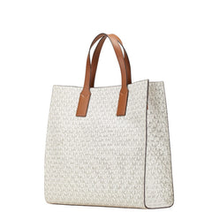 マイケルコース シグネチャー ハンドバッグ トートバッグ 35T0GY9T3B ホワイト ブラウン PVC レザー レディース Michael Kors 【中古】