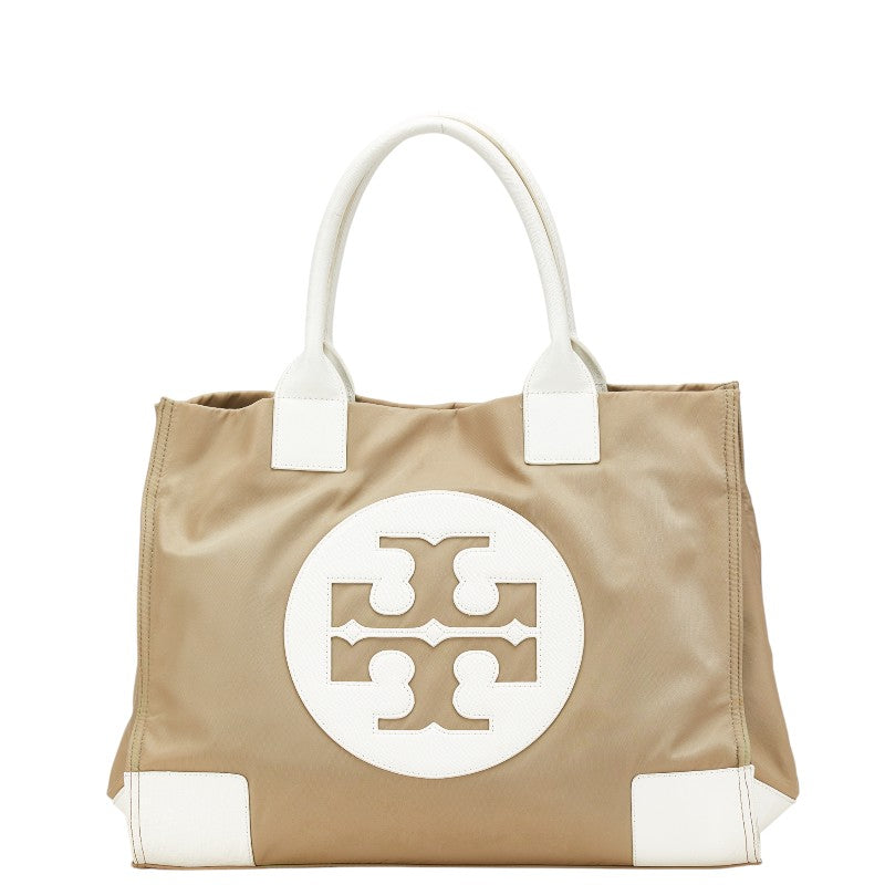 トリーバーチ トートバッグ ショルダーバッグ ベージュ ホワイト ナイロン レザー レディース Tory Burch 【中古】